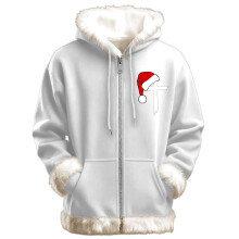 Merry Christmas Hoodies for Women Men Xmas Tree Christmas Sweater Xmas Faux Furry Trim Unisex Pullover Christmas Hoodies X02 White & Size S
