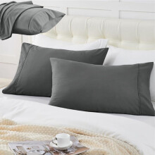 Queen Pillow Cases (26x20"), 1 Pack, Brushed Microfiber, Soft & Resistant, Dark Grey, Envelope Closure