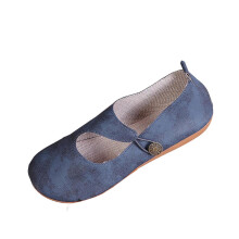 Bequeme, flache Slipper für Damen mit weicher Sohle. Vielseitig einsetzbar. Geflochtenes Design. PU-Material. Farbe: Blau. Größe: 6,5 US.