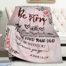 Inspirational Scripture Throw Blanket – Pink, 40x50", Bible Verse Religious Gift for Women & Men, Compatible with Christian Themes