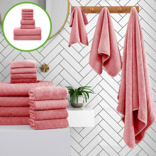 EGYMEN 8-teiliges Set aus quadratischen Samthandtüchern, saugfähigen Baumwoll-Badetüchern, weichen Waschlappen für den täglichen Gebrauch,