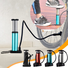Pompe à pied portable en aluminium pour vélo, 120 PSI, antidérapante, compatible avec les valves Schrader et françaises, 10 x 18 x 7,5 cm