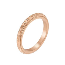 Unisex Stainless Steel Rhombic Spinner Stackable Ring 3MM Rotatable Wedding Pinky Band Rose Gold Size 9