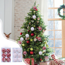 Red Foam Christmas Balls Set with Sequins & Ribbon, 2.36" Shatterproof Ornaments – Holiday Tree Decor