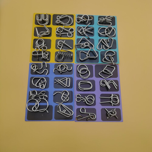 Metal Brain Teaser Puzzles Montessori Ring Set 32 Pieces