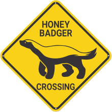 Honey Badger kereszteződés tábla fém fali dekoráció 12x12 hüvelyk