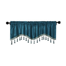 Elegant Fringed Window Curtains, 59x15.75 in Polyester Valance, Easy-Hang Tassel Drapes for Kitchen/Bedroom/Living Room – Machine-Washable
