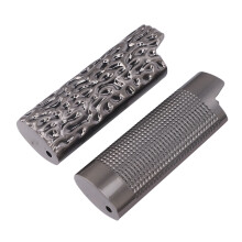 2 Stück Zinklegierung Feuerzeughüllen passend für J6, Schwarz, 8cm Schutzgehäuse-Set