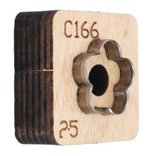 Lederblumen-Ausschneidform mit Holzgrundlage 25 mm für Bastelprojekte