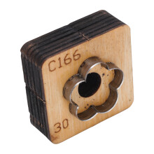 Leder-Blumen-Schneidform 30 mm Holzsockel für Bastelarbeiten und Anhänger
