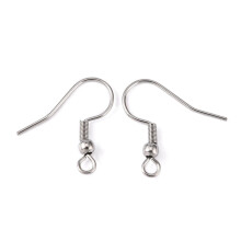 Tarnish-Resistant 316 SS Earring Hooks (20.5x20x3mm) with Horizontal Loop – DIY Jewelry Making & Repair, Compatible with Stainless Steel