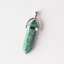 Wholesale 50pcs/lot Mixed Natural stone Point Chakra Healing Gemstone Pendants-red green gemstone