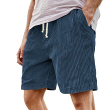 Herreshorts Casual Bomuld Snørelukning 9 Tommer Shorts Stretch Sommer Strand Joggingshorts Sommertøj Marineblå, Størrelse XL