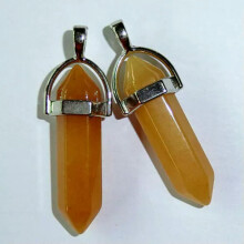 Wholesale 50pcs/lot Mixed Natural stone Point Chakra Healing Gemstone Pendants-Huang dongling stone