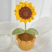 Handmade Crochet Tulip Bouquet in Pot Purple