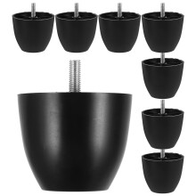 Soimiss 8Pcs Black Plastic Furniture Legs for Sofa Chair Table Replacement with Stable Support