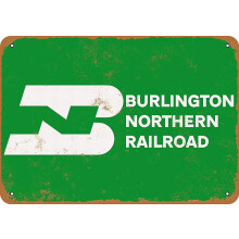 Plaque métallique Burlington Northern Railroad 8x12