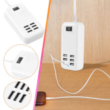 Chargeur mural USB à 6 ports pour smartphones et tablettes,