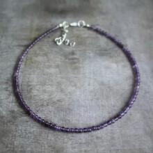 Amethyst-Perlen-Choker-Halskette, 61 cm (24 Zoll)