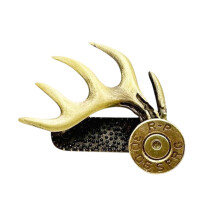 4 Packs Effortlessly Stylish Hat Clips Outdoorsman Handcrafted Brass Hat Clip Brass Antler Hat Clip for Hunters Men Women