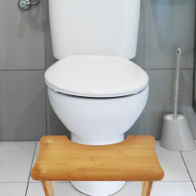 Bamboo C-Shaped Toilet Footstool Ergonomic 1 Piece