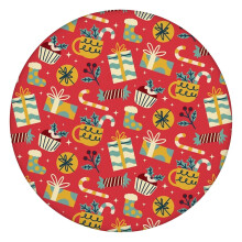 Nappe ronde Holiday Feast avec élastique, idéale pour dresser une magnifique table de Noël en quelques minutes, diamètre 112 cm (44 pouces).