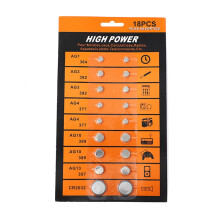 18Pack Button Cell Batteries Button Battery Set AG1/AG3/AG4/AG10/AG13/CR2032