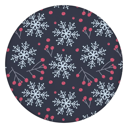 Decore a casa com esta toalha de mesa redonda de 112 cm (44 polegadas), com borda elástica e estampas natalinas festivas.