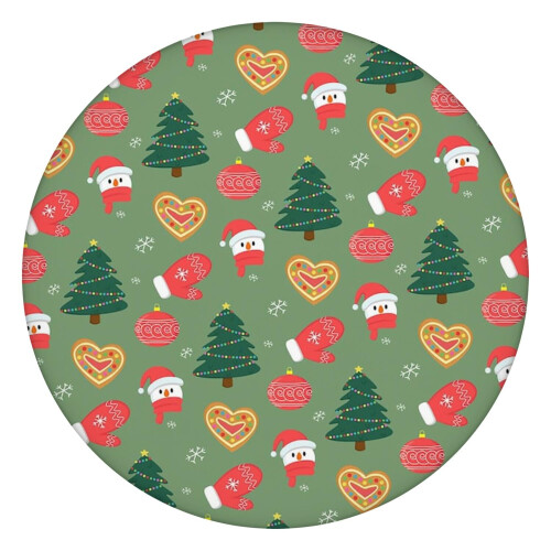 Toalha de mesa redonda de 112 cm (44 polegadas) para decoração de Natal, com bainha elástica para um ajuste perfeito na sua mesa de jantar.
