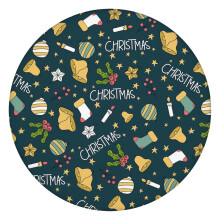 Nappe ronde de 112 cm (44 pouces) pour la décoration de Noël, ourlet élastiqué pour un ajustement parfait sur votre table à manger pour les