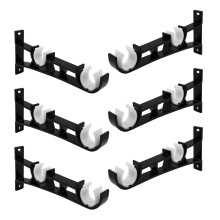 Lot de 6 supports de tringle à rideaux doubles en métal, fixations murales pour rideaux