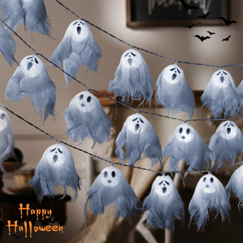 Halloween spøgelse LED lyskæde 20 lys