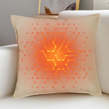 Oreiller chauffant USB 43 x 43 cm, température réglable, coussin de soutien moelleux, compatible avec l'alimentation USB, pour une chaleur douce et
