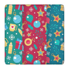 Față de masă pentru petreceri sezoniere, 91x91 cm, tiv elastic cu model de Crăciun, din spandex rezistent la șifonare pentru protecție