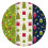 Toalha de mesa redonda de 52 polegadas com borda elástica e estampas natalinas clássicas, ideal para uma mesa festiva e decoração de Natal. 1
