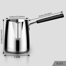 Tasse à café/lait en acier inoxydable 304 épais, à longue anse, 350 ml, avec bec verseur – Tasse à lait chaud*1