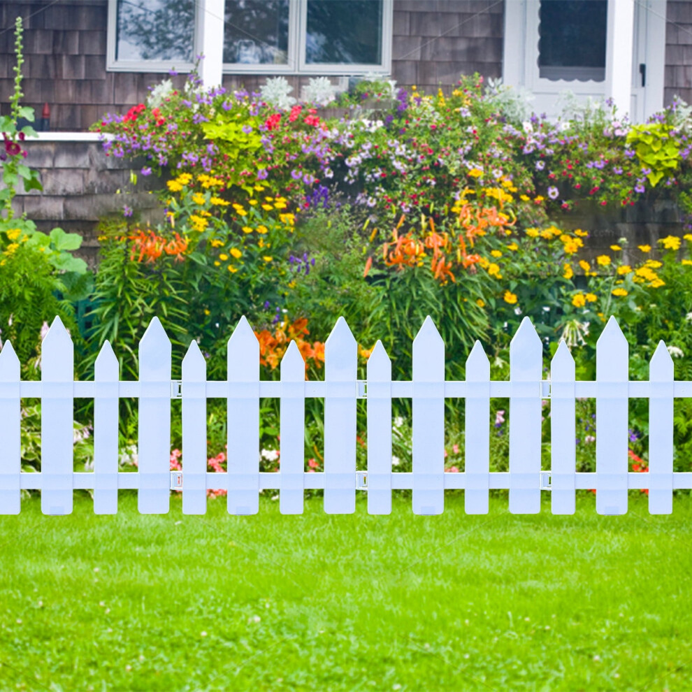White Plastic Garden Fence, Decorative Picket Fence Edging For Lawns And Flowerbeds, Border Yard Edging For Landscaping Flower Bed Borders 9489952987040