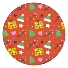 Nappe de table ronde de 132 cm (52 pouces) avec bordure élastique, thème des fêtes pour les dîners de Noël