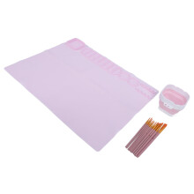 Silicone Craft Mat with 10 Brushes & Foldable Cup – Easy Clean Rose