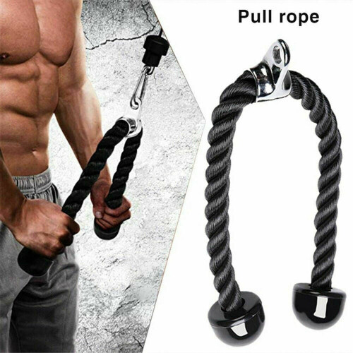 Deluxe tricepsreb, let greb, skridsikkert triceps pulldown-tilbehør, fitnesskabelreb til pulldowns, presdowns, krøller, kickbacks 2