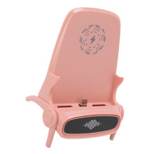 Roseate Chair-Shaped Wireless Charger with Built-in Speaker for Phones