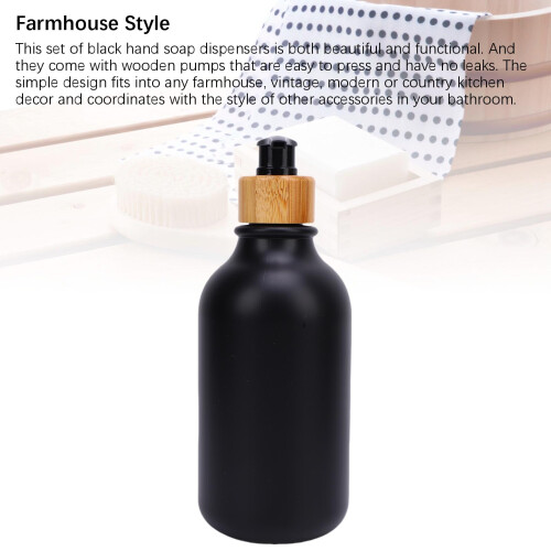 2 Stück 500 ml Seifenspender PET/PP/Holz mit Pumpe 2
