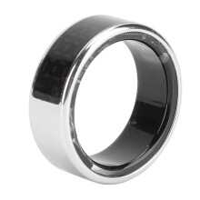 Smart Ring Fitness Tracker Silver 19mm Touch Screen IP68 Health Monitoring