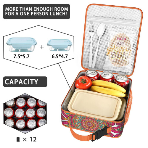 Φορητή τσάντα Mandala Psychedelic Lunch Box – Επαναχρησιμοποιήσιμη αδιάβροχη τσάντα ψυγείου 2