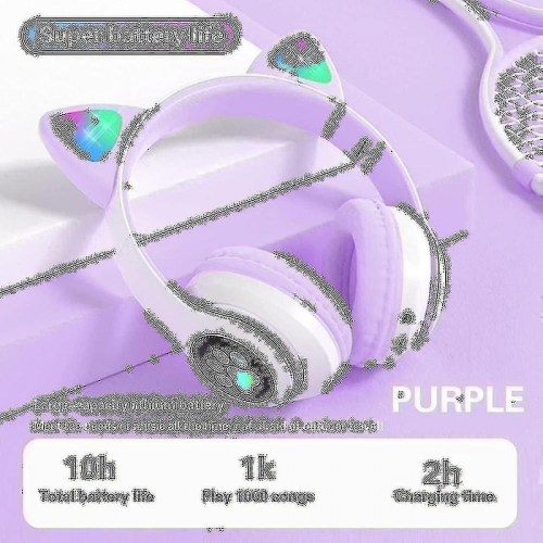 Πτυσσόμενα ακουστικά Bluetooth, Ακουστικά με LED που φωτίζονται με το αυτί της γάτ 1