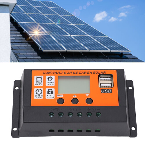 80A Solar PWM Charge Controller 12V/24V Auto Adapt with USB 5V 2A