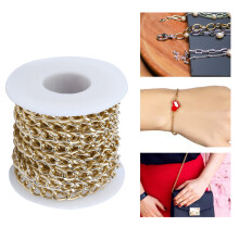 Golden Aluminum Curb Chain Link for Jewelry & DIY Crafts 10ft