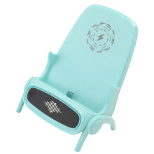 Green Chair Shape Wireless Fast Charger with Speaker, ABS Material