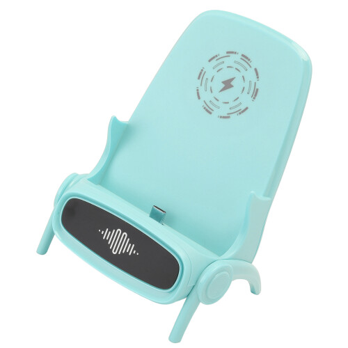 Green Chair Shape Wireless Fast Charger with Speaker, ABS Material