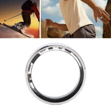 Lightweight Aluminium Sleep & Fitness Tracker Ring, Silver Size 12